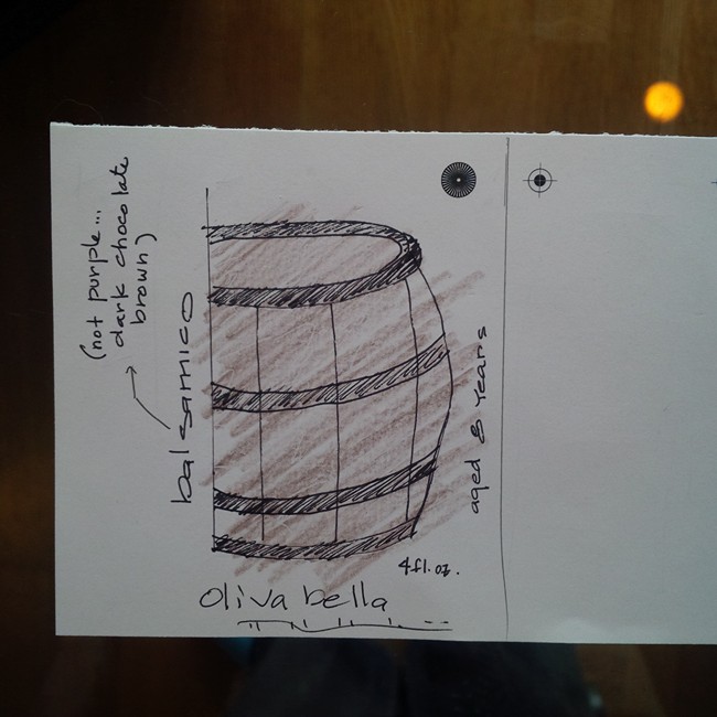 balsamic label drawing